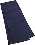 Mahogany Solid-Color 100-Percent Cotton Ribbed Table Runner, 13-Inch by 72-Inch, Navy Blue