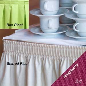 1 Foot 1 Foot Raspberry Restaurant Linen Table Skirts Elegance Shirred