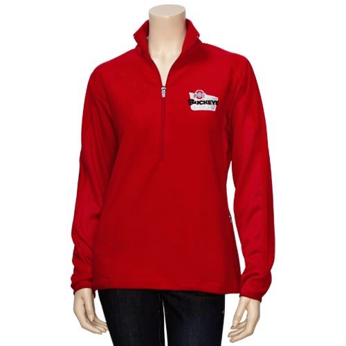 Antigua Ohio State Buckeyes Ladies Scarlet Buckeye Club Frost Fleece Pullover (Medium)