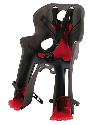 Fahrrad-Kindersitz RABBIT anthrazit/rot mit Multi-Fix Halter FRONTMONTAGE TÜV GS