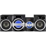 Panasonic 1400 Watt All-In-One Hi-Fi Stereo Audio Sound System with 10 Inch Subwoofer, 3-Way Bass Reflex Speakers, Single Disc CD Player, USB Input, Front Auxiliary Inputs, AM/FM Radio with 45-station Presets, EQ And Bass Boost, Clock With Sleep And
