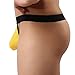 YiZYiF Men's Bulge Pouch C Through Mesh G-Sting Micro Bikini Open Back Underwear Yellow Medium