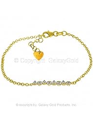 14k Yellow Gold Prong Set Aquamarine Bracelet