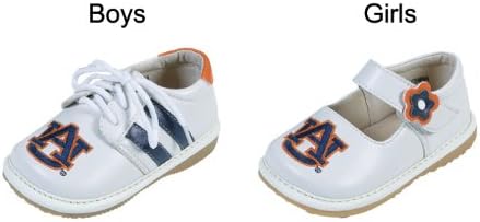 Squeak Me Shoes 4211 Boys' Auburn Sneaker Size: 6 (Toddler), Color: White