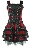 Hell Bunny Harley Tartan Mini Dress Red - Size 8 10 12 14 16
