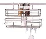 Wenko 2809100 Gew&uuml;rzregal Basic - Zubeh&ouml;r f&uuml;r Super-Loc- oder Power-Loc-Aufh&auml;ngeleiste, 2 K&ouml;rbe, 3 Haken, Chrom, 28 x 20.5 x 15 cm