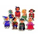 Djeco / Wooden Magnet Play Set, Dressed-Up Children
