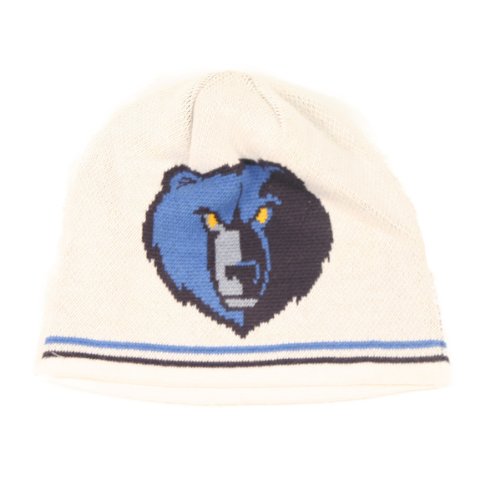 Memphis Grizzlies White Digital Face Knit Beanie (Uncuffed)
