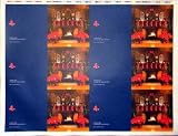 6 2007 Boston Red Sox Christmas Cards Uncut Sheet - MLB Christmas Cards