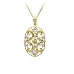 18k Gold Plated Sterling Silver Diamond-Accent Medallion Pendant