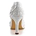 ElegantPark EP11099 Women's Closed Toe High Heel Appliques Rhinestones Lace Wedding Bridal Shoes