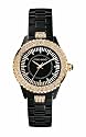 Marc Ecko E12536L2 Ladies Three hand Polished Black IP case and bracelet with rose gold bezel iced black dial with rose gold highlights