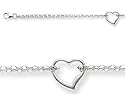 10 Inches 1 Hearts Ankle Bracelet in 14k White Gold LIFETIME WARRANTY