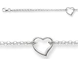 10 Inches 1 Hearts Ankle Bracelet in 14k White Gold LIFETIME WARRANTY