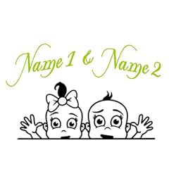Autoaufkleber ***Girls & Boys*** "Baby + Name" in Ihren Wunschfarben!