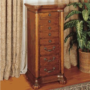 Powell Wilmington Cherry & Burl Jewelry Armoire