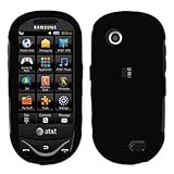 Samsung Sunburst A697 Cell Phone Rubber Feel Black Protective Case Faceplat ....