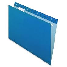 Pendaflex 415315BLU Hanging Folder, Reinforced, Blue, 1/5 Tab, Legal, 25 Per Box