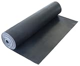 Cloth Inserted Rubber Sheet - 1/16 Thick - 3ft Width x 24ft Length - Black