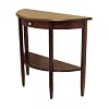 Winsome Wood Half Moon Hall Table with Drawer, Antique Walnut