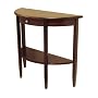 Winsome Wood Half Moon Hall Table with Drawer, Antique Walnut