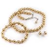 Champagne 8mm Glass Pearl Necklace, Bracelet and Earrings Set by Margot Townsend