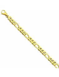 Genuine 14K Yellow Gold 9Mm Polished Fancy Link Bracelet 8 Inches 100% Satisfaction Guaranteed.