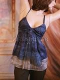 Prada - $1395 New PRADA Blue Dip Dyed Ruched Empire Top 46 / 12