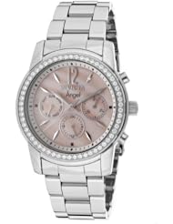 Invicta Womens 11769 Angel Pink Mother-Of-Pearl Dial Cubic Zirconia Accented Stainless Steel Watch