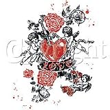 Love T-shirt, Cherubs Hearts and Roses Girls T-shirt , Small, Lt Gray