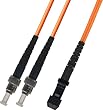 10M Multimode Duplex Fiber Optic Cable (50/125) - ST to MTRJ