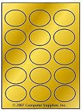 300 Label Outfitters® Oval Gold Metallic Foil Laser Labels, 2-1/2