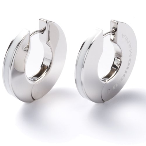 Monomania Damen-Creolen Edelstahl Edelharzeinlagen wei&szlig; 20 mm 30200 Preisvergleich