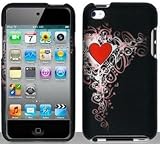 Heart Design Hard Snap On Case Cover Faceplate Protector for Apple iPod Touch 4 4th Generation + Free Texi Gift Box