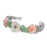 Carolyn Pollack Sterling Silver Multi-Gemstone Bouquet Cuff Bracelet