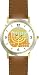 Menorah No.2 Judaica Jewish Theme - WATCHBUDDY&reg; DELUXE TWO-TONE THEME WATCH - Arabic Numbers - Brown Leather Strap-Size-Large ( Men's Size or Jumbo Women's Size )
