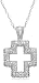 Sterling Silver Cubic Zirconia Pave Cross Pendant, 18