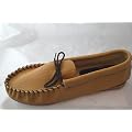 MENS BLACK & TAN LEATHER MOCCASIN SLIPPERS ENGLISH �11.99