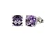 14k White Gold 6mm Amethyst Checkerboard Cushion title=