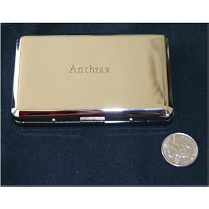 Smooth engraved nickel cigarette case with Anthrax by 
