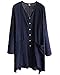 Najia Symbol Womens Casual V Neck Buttons up Linen Plus Size Long Blouses