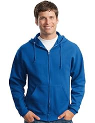 Jerzees Mens Full Zip Hooded Fleece Zipper Sweatshirt_Royal_XXL