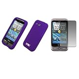 EMPIRE Purple Silicone Skin Case Cover + Screen Protector for AT&T HTC Free ....