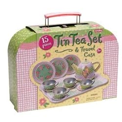 CHILDREN'S TIN TEA SET IN A CASE