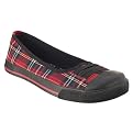 Xhilaration® Steffie Plaid Canvas Flats - Red