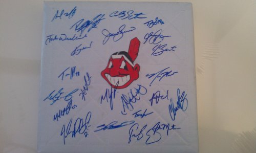 2010 Cleveland Indians Signed Base *Baseball bag: autographed by Jake Westbrook, Fausto Carmona, Mitch Talbot, Chris Perez, Matt LaPorta, Mark Grudzielanek, Jhonny Peralta, Travis Hafner, Grady Sizemore AND MORE