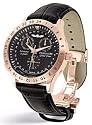 PERIGAUM MEN\'S GLOBAL TIMER WATCH ROSE GOLD BLACK DIAL 0501RGS