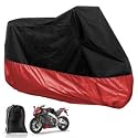 XL Motorcycle Motorbike Waterproof Dustproof UV Protective Breathable Cover Outdoor Red/Black w/ Carry Bag