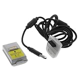 GTMax White USB Play and Charge Charger Cable+Battery for Microsoft Xbox 360 Wireless Controller