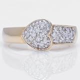 Ladies Diamond Heart Ring in 10k Gold (0.48ct tw)